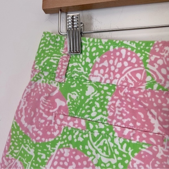 Lilly Pulitzer The Walsh Short Limeade Cheat Ya Green Pink Summer Print Shorts 2 - Picture 9 of 14